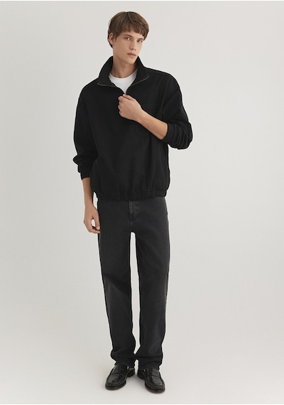 Mavi - Yarı Fermuarlı Antrasit Denim Sweatshirt 0211137-900 Siyah