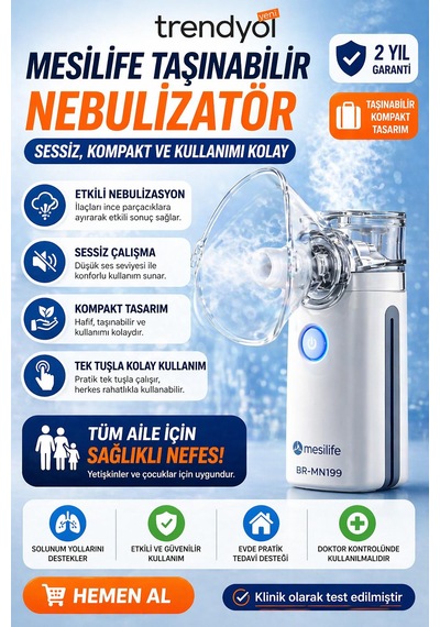 Nebulizatör Şarjlı Taşınabilir Mini Buhar Makinesi Br-mn199 Sessiz Cep Tipi I Mesh I Buhar Makinesi
