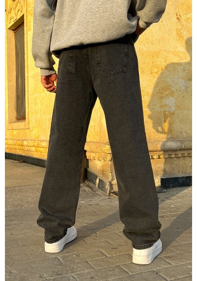 Flaw Basic Kar Yıkama Baggy Jean Siyah Siyah