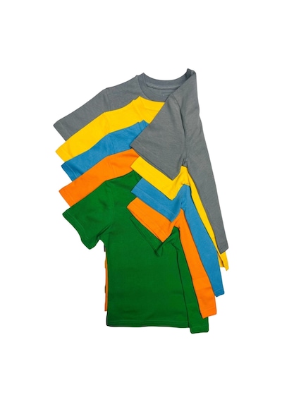 Cloise Çocuk Basic T-shirt Kız Erkek Unisex %100 Pamuk 5'li Paket Ek-4