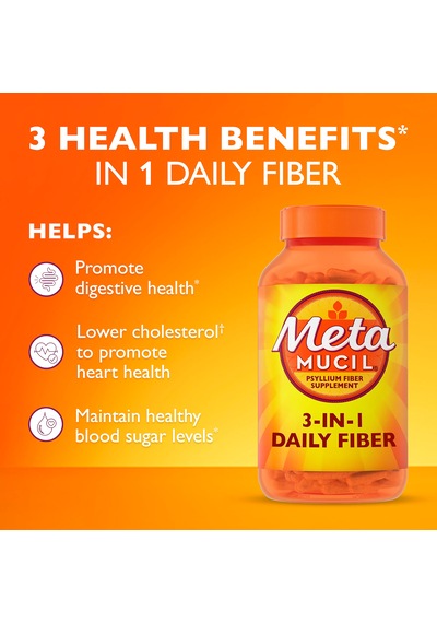 Metamucil 3-ın-1 Daily Fiber 300 Kapsül Usa Menşeii Dmmedicineden