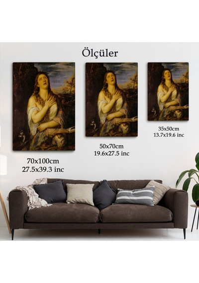 Titian Tiziano Vecellio'un 'tövbe Eden Magdalene' Eseri Kanvas Tablo-5125 70 X 100