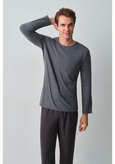 Suwen Tyler Erkek Pijama Takımı Msh10510246893 Koyu Gri