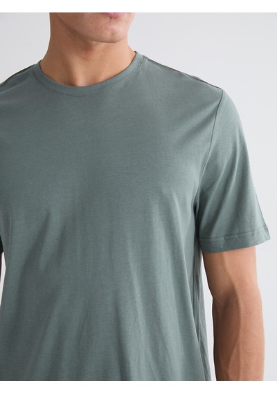 Lcwaıkıkı Classic Yeşil %100 Pamuk Regular Fit Basic Tişört