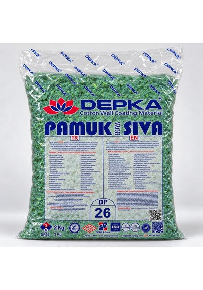 Depka Pamuk Sıva Dp26 2 Kg 7-8 M² İpek Sıva Alternatifi Isı Ve Ses Yalıtımlı Dekoratif Sıva