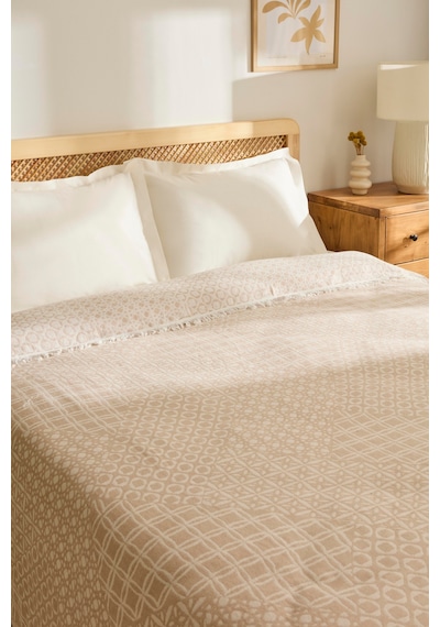Kaşmir Home Favlo Çift Kişilik Jakar Muslin Pike Bej Bej