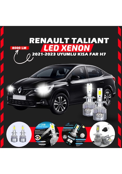 Renault Taliant 2021-2023 Kısa Far Uyumlu Şimşek Etkili Led Xenon Performance Series H7