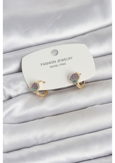 Deniz Kabuğu Model Gold Pirinç Çocuk Küpe Altın
