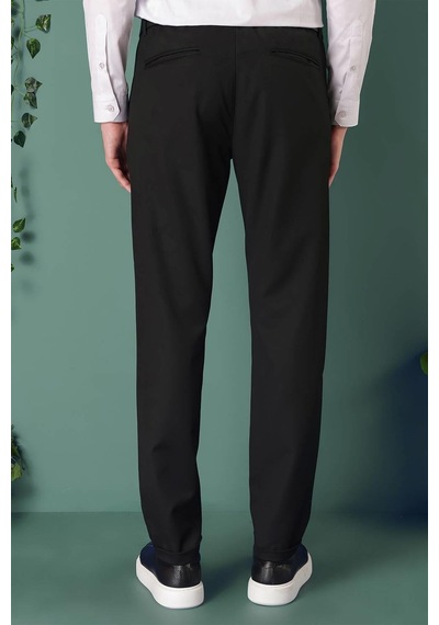 Efor Comfort Fit Yan Cep Beli Lastikli Esnek Pamuk Siyah Jogger Pantolon P 1143 Siyah