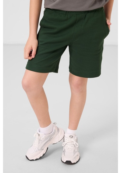 Tommylife Çam Yeşili Pamuklu Yumuşak Dokulu Standart Fit Basic Erkek Çocuk Şort - 11293 Çam Yeşil