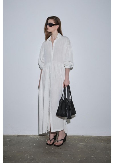 Suud Collection Ekru Anette Gömlek Elbise