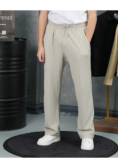Modefendi Örgülü Model Baggy Kesim Jogger İpli Pantolon Gri Modefendi Örgülü Model Baggy Kesim Jogger İpli Pantolon Gri