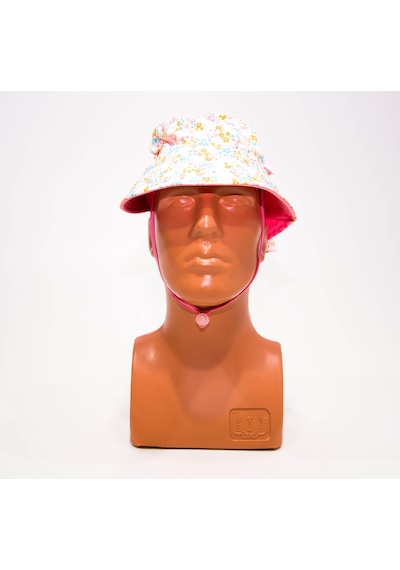 Nabaiji Bebek Uv Korumalı Şapka - Pembe / Çiçek Baskılı 1-3 Yaş 46-48cm Kafa Ölcüsü Çift Taraflı Meridyendukkan Pembe