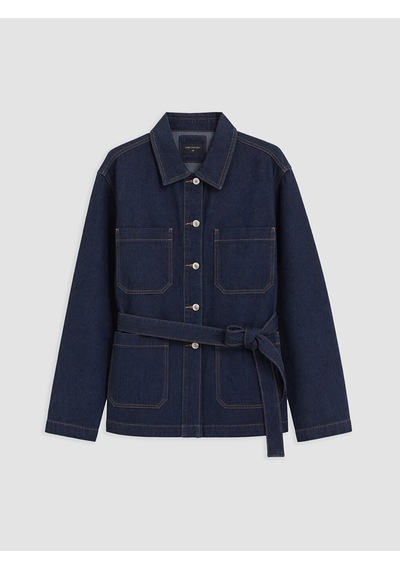 Lcw Everyday İndigo Kuşaklı Kadın Jean Ceket