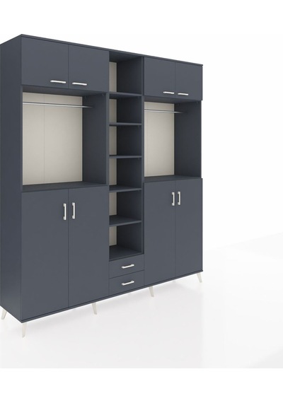 Hyperion Dolap 14 Raflı 2 Çekmeceli 2 Askılı 220x44x243 Antrasit-antrasit/antrasit Antrasıt/antrasıt Hyperion Dolap 14 Raflı 2 Çekmeceli 2 Askılı 220x44x243 Antrasit-antrasit/antrasit Antrasıt/antrasıt