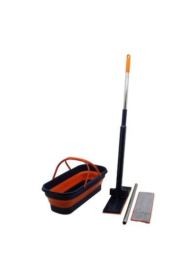 Go İthalat Kendinden Sıkmalı Katlanır - Tekerli Kovalı Mop Seti Yedek Bezli360 Başlık 11.5x41cm- Sa Çok Renkli