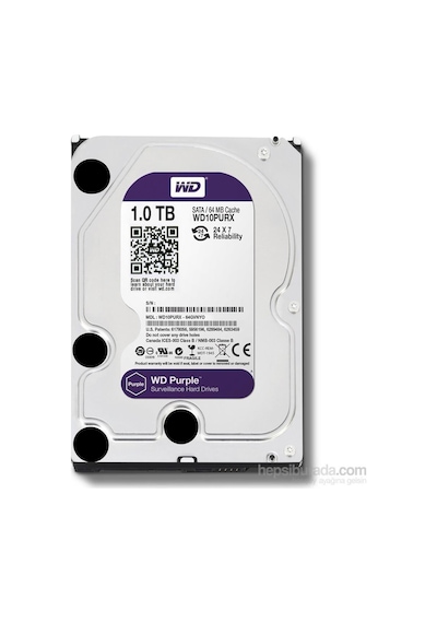 Wd 1tb Purple Intellipower Sata 3.0 64mb 3,5" Güvenlik Diski 7x24 Wd10purx Harddisk