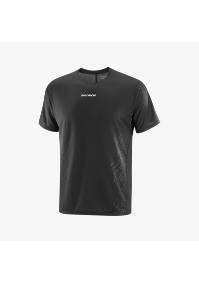 Salomon Sense Aero Gfx Erkek Koşu Tişört Deep Black Lc2699800 Siyah