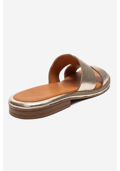 Luvishoes Brıo Altın Hakiki Deri Kadın Terlik