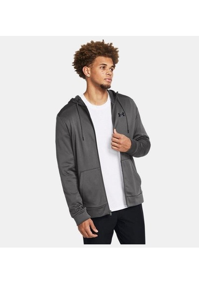 Under Armour Fleece Tam Fermuarlı Kapüşonlu Üst Gri