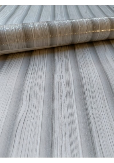 Açıl Gri Üzerine Budaklı Beyaz Çıta Desenli 3d Duvar Kağıdı 5 M²