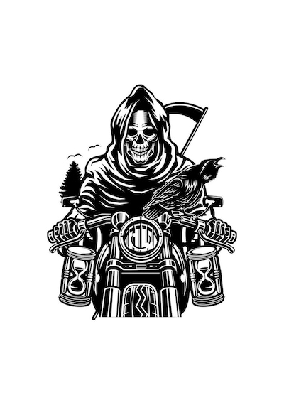 Motorcu Kurukafa Kuru Kafa Kurukafa Azrail Sticker 20cm