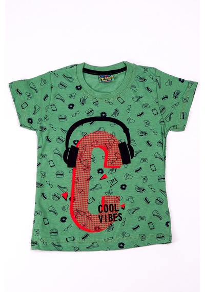 Hçm Erkek Çocuk Tshirt Baskılı A29 Yeşil