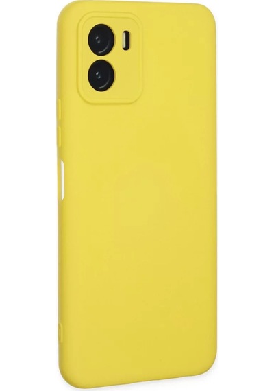 Newface Vivo Y15s Kılıf Nano İçi Kadife Silikon - Sarı