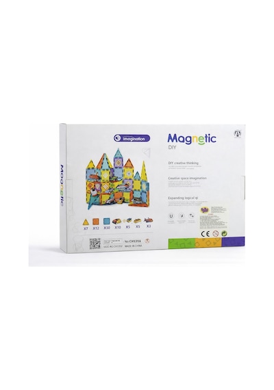 Magnetic 77 Parça Manyetik Yapı Blokları Eğitici Zeka Oyunu Montessori Seti Mini Kare Parça 5.5 Cm