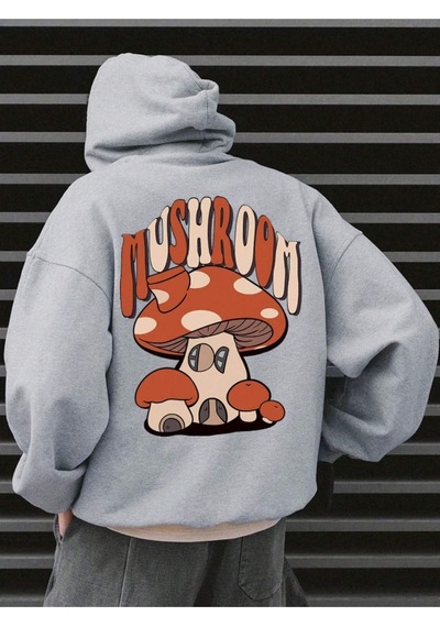 Altamira Unisex Mushroom Baskı Kapüşonlu Sweatshirt 001