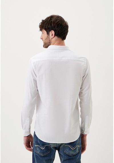 Erkek Pamuk Gömlek Beyaz Balıksırtı Desenli Slim Fit Düğmeli Yakalı Logo Detaylı Gömlek Ncs Jeans 7279-beyaz Beyaz Erkek Pamuk Gömlek Beyaz Balıksırtı Desenli Slim Fit Düğmeli Yakalı Logo Detaylı Gömlek Ncs Jeans 7279-beyaz Beyaz