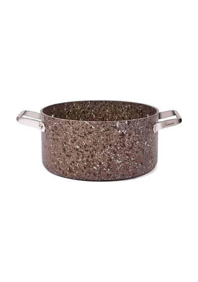 Brioni Stone-age Terra 24 Cm Çizilmez Yanmaz Yapışmaz İndüksiyonlu Derin Tencere Kahverengi