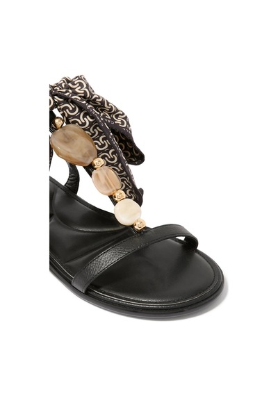 Kurt Geiger Carvela Sorrento Gem Taşlı Süet Kadın Düz Sandalet Siyah