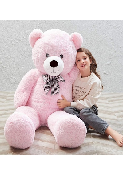 Sevgiliye Özel Hediye - 140 Cm Papyonlu Peluş Ayıcık... 140cmayı Pembe