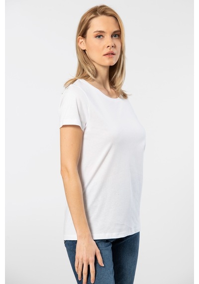 Wtshirt London Kısa Kollu Bisiklet Yaka Kadın T-shirt Beyaz 001