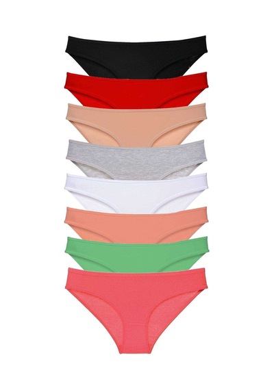 Royaleks 8 adet Süper Eko Set Likralı Kadın Slip Külot Set 1 RYL-EKO8046 Çok Renkli