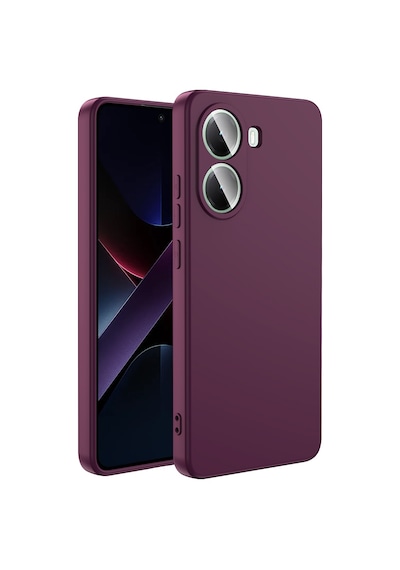 Xiaomi Poco X7 Pro Kılıf Yumuşak Silikon Kamera Korumalı Lansman Pazarplus Koyu Mor