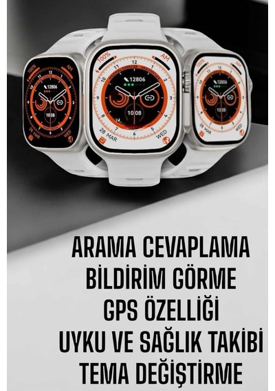 Akıllı Saat Nabız Takipli Gps Ve Adımsayarlı Uczdtno1saat2-1 Gri/siyah