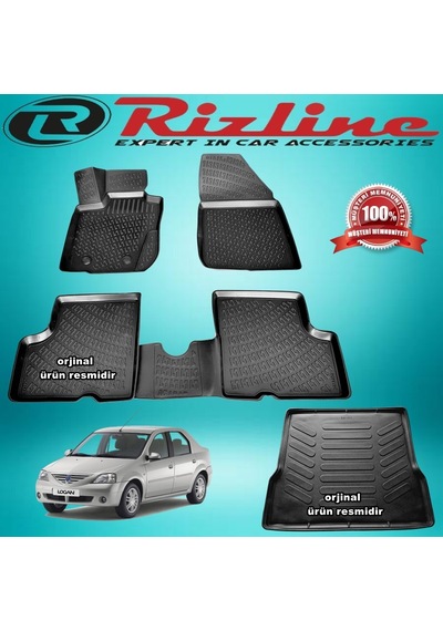 Dacia Logan 3D Paspas+Bagaj Havuz Siyah Sd 2004-2012 Aras Rizline N11.11139
