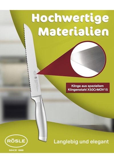 Rösle Basic Line Ekmek Bıçağı 13716-20 Cm Tırtıklı Kenarlı Yüksek Kaliteli Ekmek Kesme Bıçağı, 18/10 Pasla Diğer