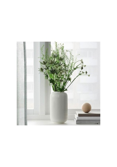 Stilren 22 Cm Vazo, Dekoratif Çiçeklik, Beyaz, Stoneware Çok Renkli