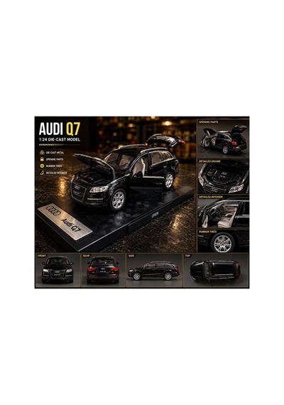 1:32 Ölçek Audi Q7 Jip Diecast Model Araba Siyah Audi Q7 Jip Model Araba