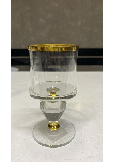 Lorena Gold Krıstal Mumluk 7x7x14 Cm Şeffaf