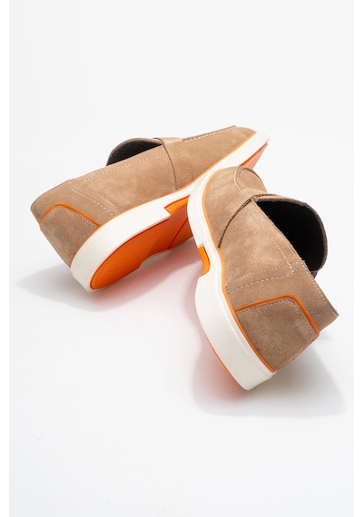 Dericlub Erkek Hafif Tabanlı Toka Detaylı Loafer Gerçek Süet Deri Cr 2406 Vizon