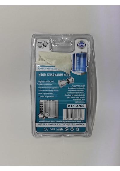 10 Mm Bir Çift Cam Kabin Kolu Krom Duşakabin Kolu Abs Üzeri Krom Kaplama Cam Diğer