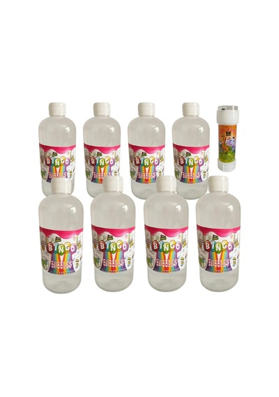 8 Adet Baloncuk Solüsyonu 500 Ml + 1 Adet Küçük Köpük Baloncuk Oyuncağı -köpük Tabancası Yedek Köpük
