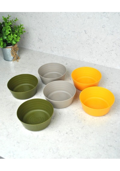 6 Adet Renkli Plastik Kase Çerezlik Piknik Pratik Kase Seti 12x5 Cm İç İçe Mama Kabı Renkli