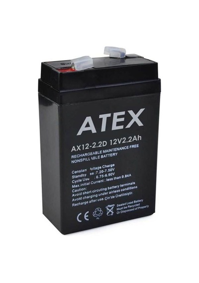 AKÜ 12 VOLT 2.2 AMPER DİK KARE ATEX  ( 70 X 46 X 101 MM )
