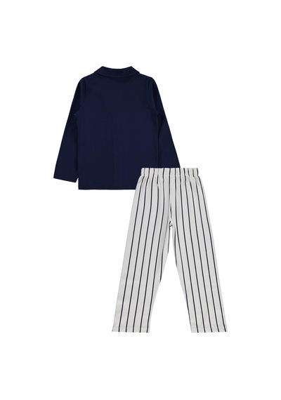 Civil Boys Önü Düğmeli 6-9 Yaş Pijama Takımı - Lacivert
