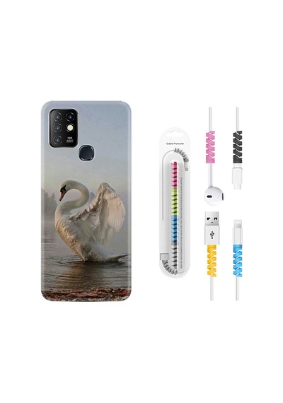 Infinix Hot 10 Kılıf Kablo Koruyuculu Swan 1343